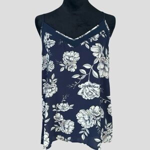 Maurices Navy Floral Tank Top - SEE VIDEO!